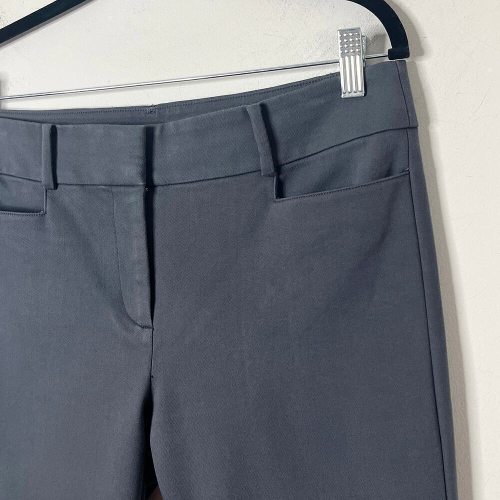 Loft Womens Skinny Ankle Dress Pants 8 Gray Stretch Mid Rise Cotton Blend Career - Picture 3 of 8